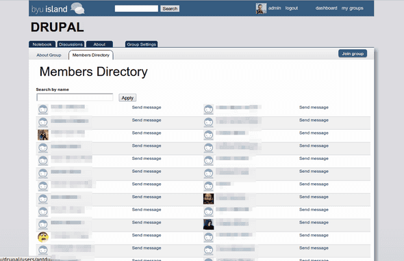 Screenshot of Eduglu membership directory